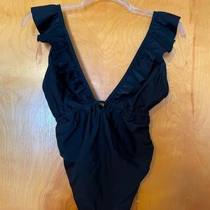 NEW PinkBlush maternity black one piece bathing suit